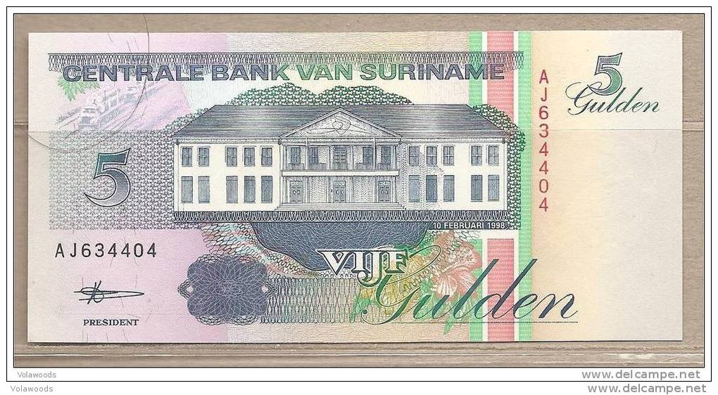 Suriname - Banconota Non Circolata Da 5 Fiorini - 1998 - Suriname