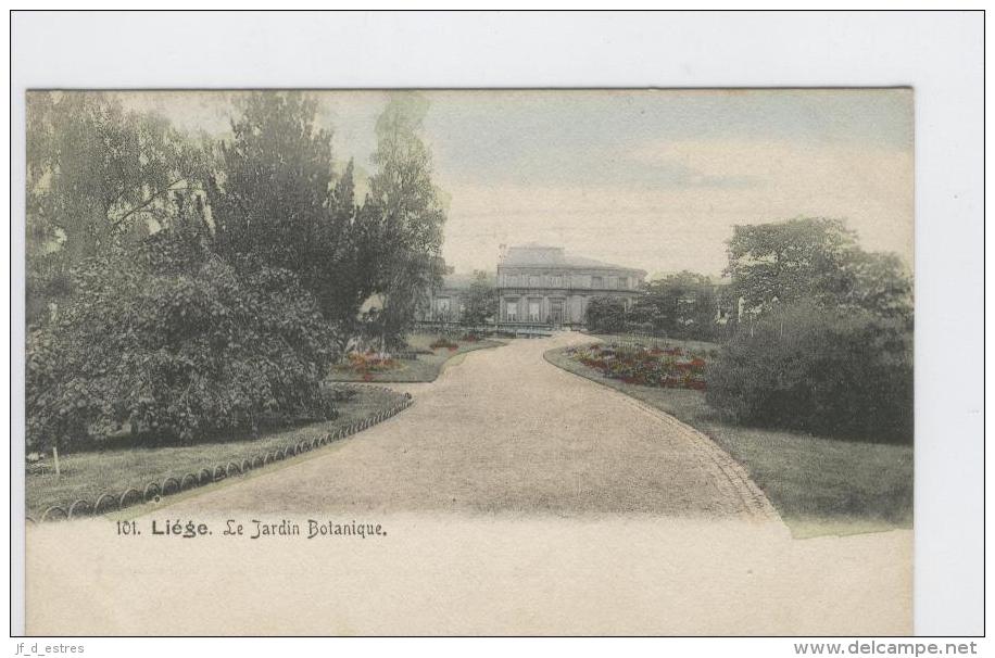 CP Liège Le Jardin Botanique Vers 1904 Colorisé - Liège