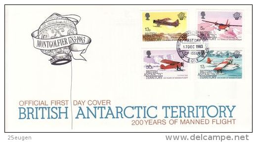 BRITISH ANTARCTIC TERRITORY 1983 200 YEARS OF MANNED FLIGHT  FDC - FDC