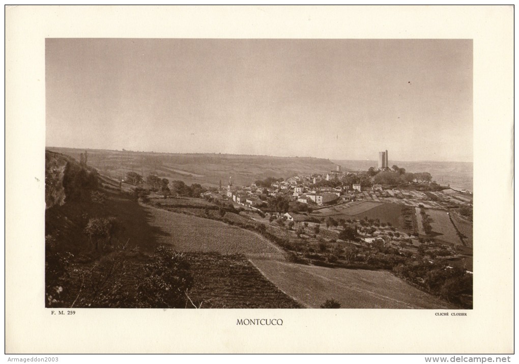 1930 PHOTO GRAVURE 29 X 20 CM PANORAMA MONTCUCQ TOP TBE - Montcuq