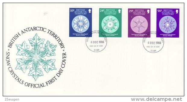 BRITISH ANTARCTIC TERRITORY 1986 SNOW CRYSTALS  FDC - FDC