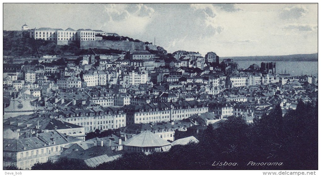 Print Panorama LISBON Portugal 1920's Lisboa General View - Géographie
