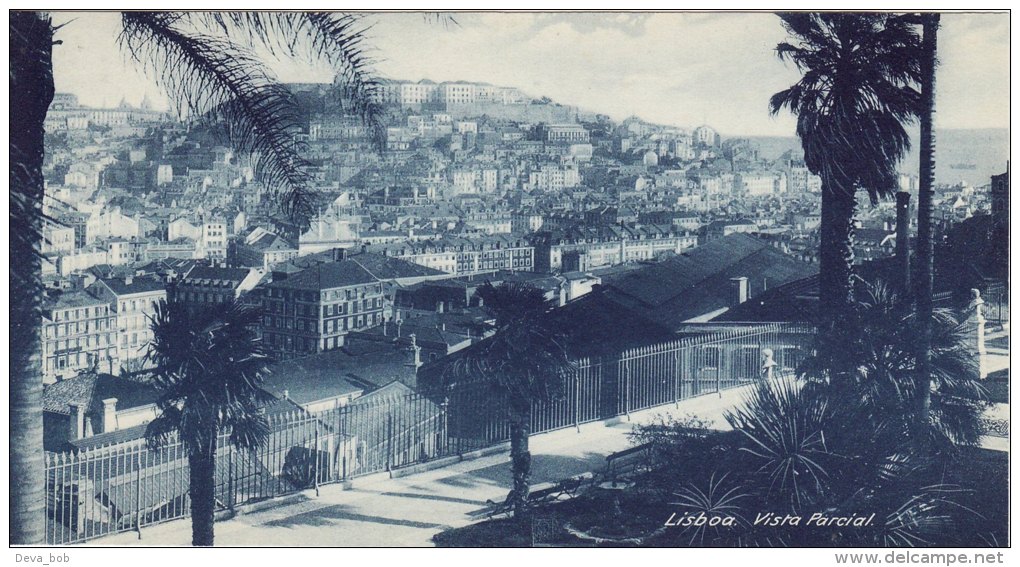 Print Vista Parcial LISBON Portugal 1920's City View - Géographie