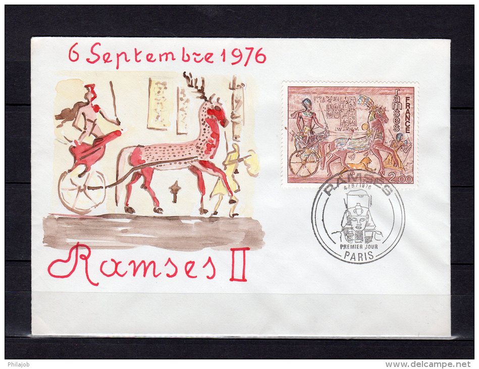 UNIQUE FDC PEINTE A LA MAIN !  : " RAMSES II ". N° YT 1899. Admirez Le Travail De L´Artiste En Regardant Le Scan - Aegyptologie