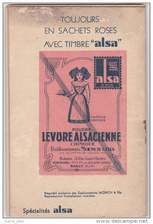 LIVRET DE RECETTES ALSA-EDITION SPECIALE 1931 - Gastronomie