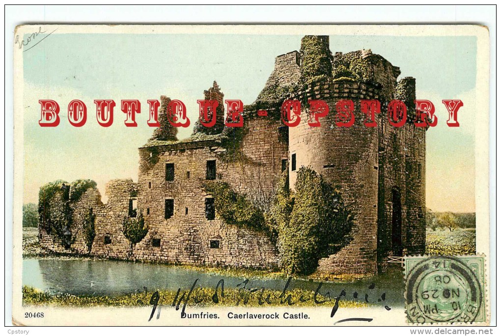 ECOSSE - DUMFRIES - Caerlaverock Castle - Scotland - Carte Couleur Voyagée 1908 - Dumfriesshire