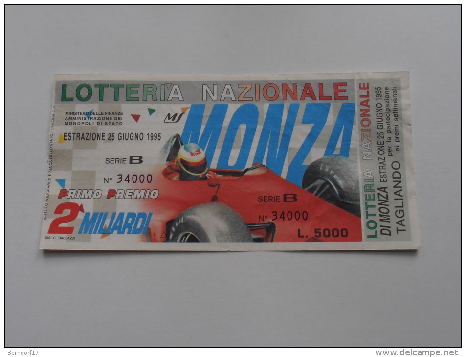 LOTTERIA NAZIONALE MONZA 1995 - Pubblicitari