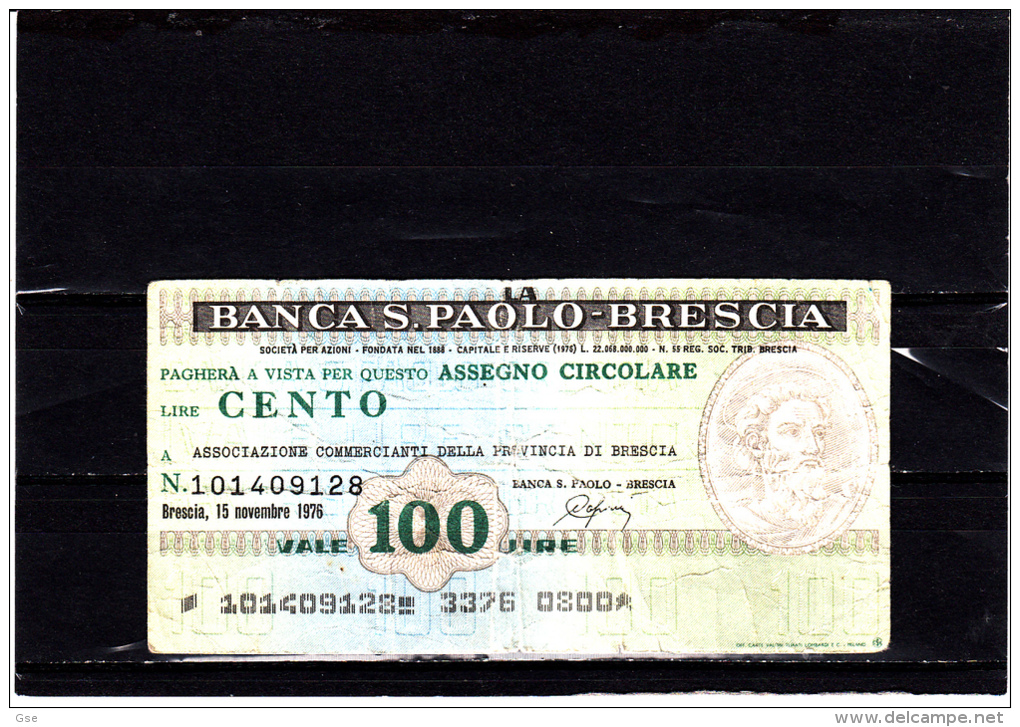 Banca S.Paolo - Brescia - 100 Lire - ( Circolato) - [10] Assegni E Miniassegni