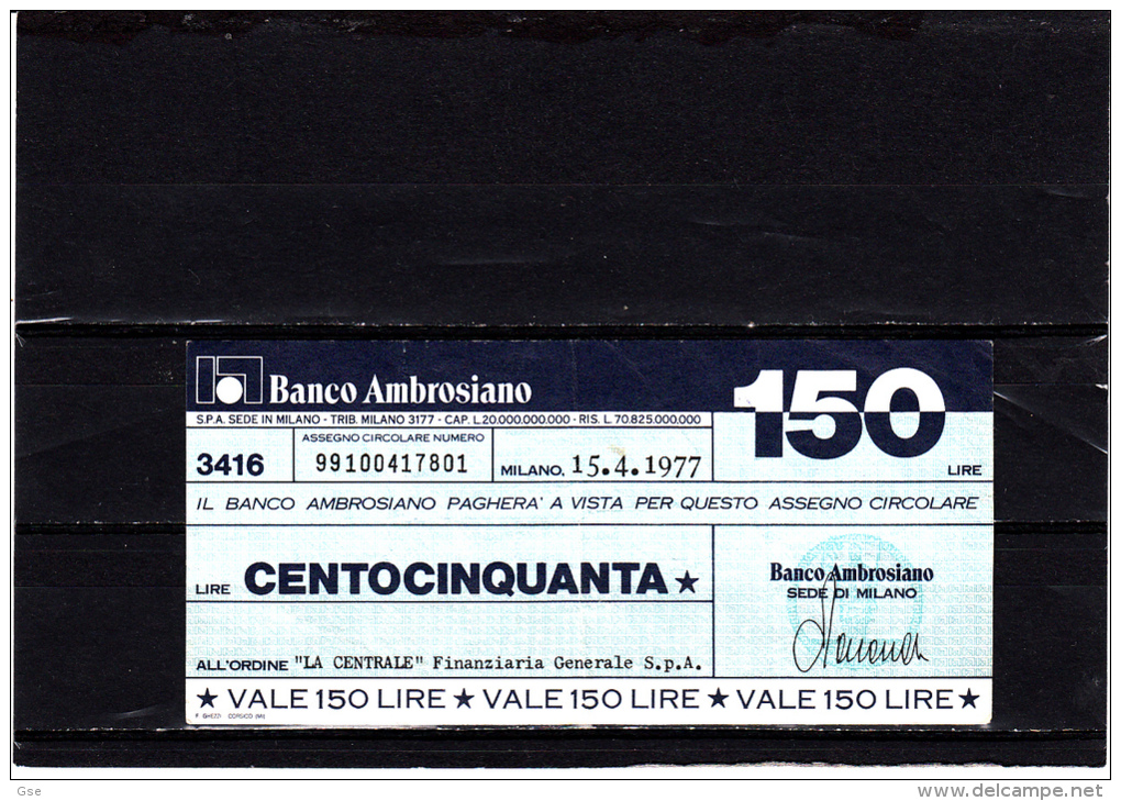 Banco Ambrosiano - 150 Lire - ( Circolato) - [10] Scheck Und Mini-Scheck