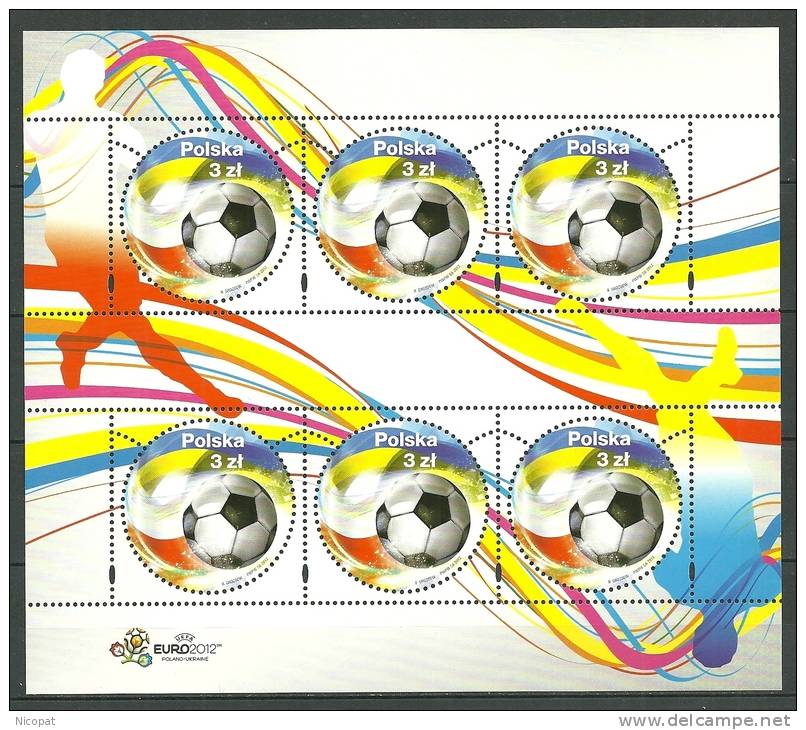 POLAND MNH ** UEFA EURO 2012 COUPE CHAMPIONNAT FOOTBALL - Blocchi E Foglietti