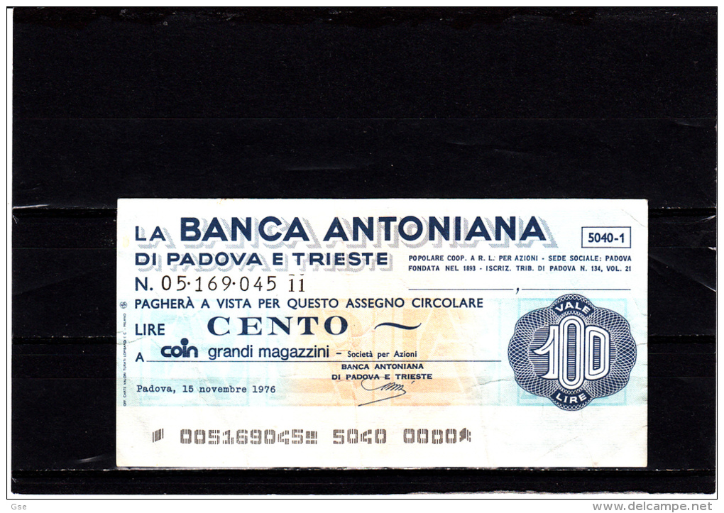 Banca Antoniana Di Padova E Trieste -  100 Lire - ( Circolato) - [10] Checks And Mini-checks