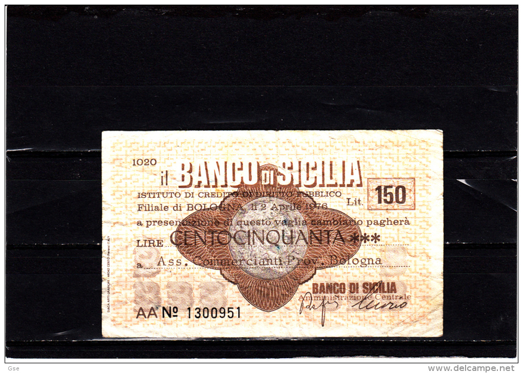 Banco Di Sicilia - 150 Lire - ( Circolato) - [10] Chèques