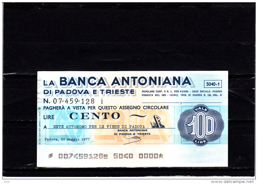 Banca Antoniana -  100 Lire - ( Circolato) - [10] Chèques