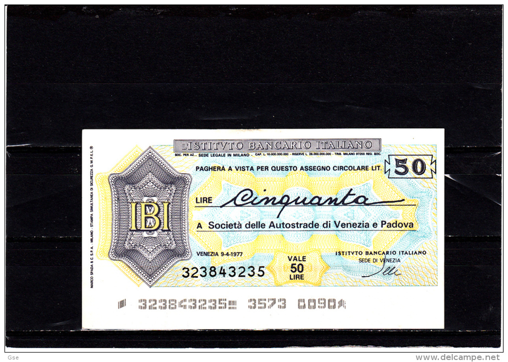 Istituto Bancario Italiano - 50 Lire - [10] Checks And Mini-checks