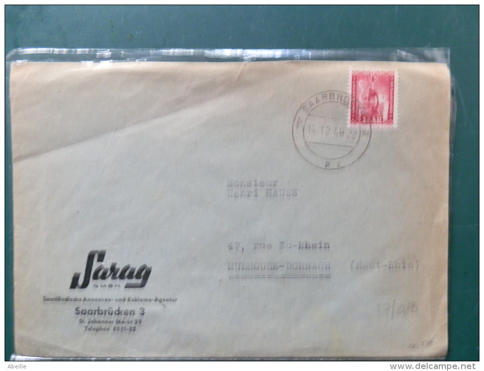 37/080      LETTRE POUR ALLEMAGNE  1949 - Briefe U. Dokumente