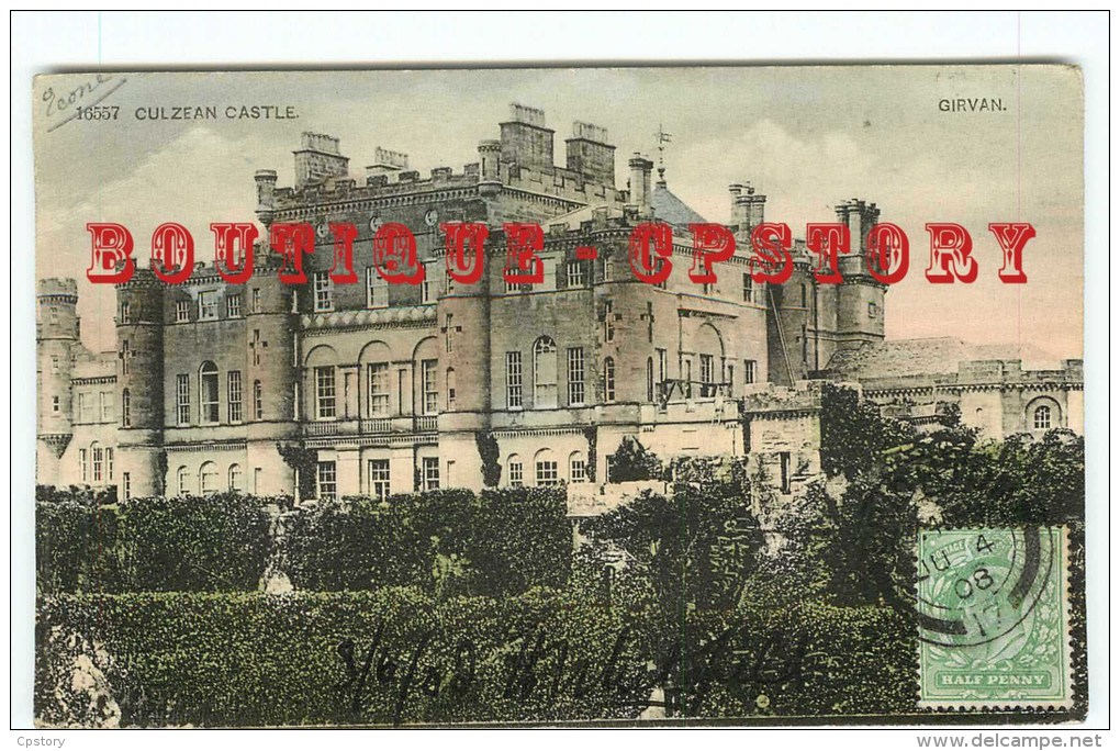 ECOSSE - GIRVAN < Culzean Castle - Scotland - Postcard Couleur Voyagée 1908 - Ayrshire