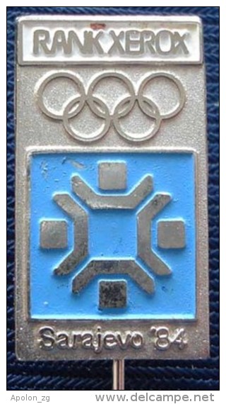 Yugoslavia Olympic Advertising Pin RANK XEROX Sarajevo 1984 Olympiad Sport - Olympic Games