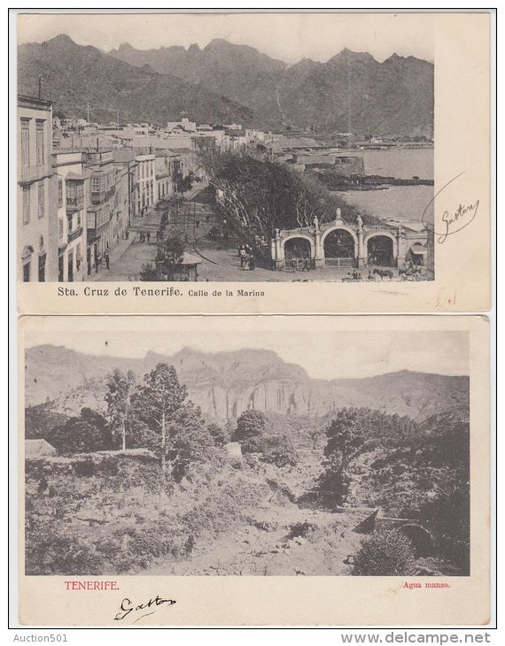 19328g SANTA CRUZ De TENERIFE - Série 3 Cartes - Hotel - Calle De La Marina - Agua Manzo - 1905 - Tenerife
