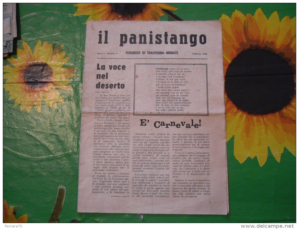 VARESE TRAVEDONA IL PANISTANGO PERIODICO 1963 - Sonstige & Ohne Zuordnung