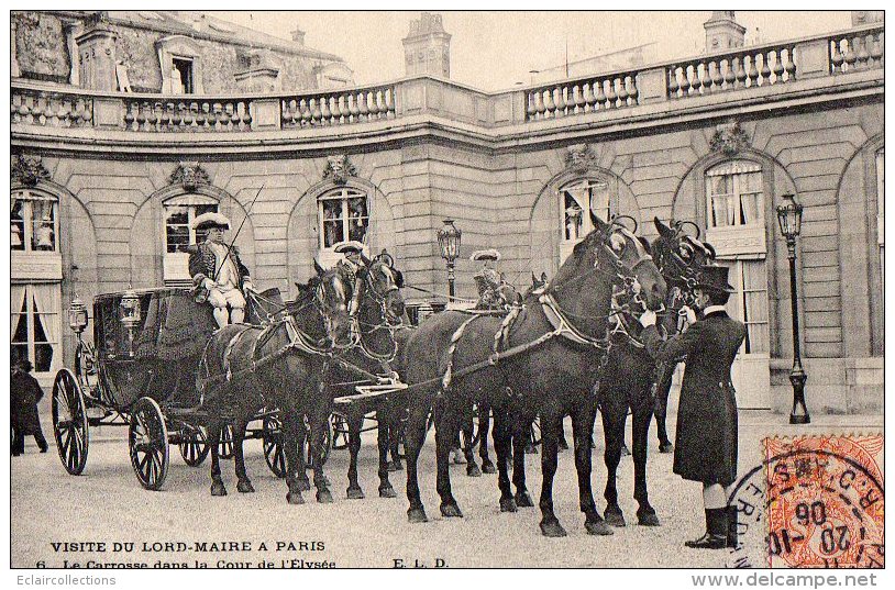 Paris   75   Visite Du Lord Maire    Le Carrosse Dans La Cour De L'Elysée - Autres & Non Classés