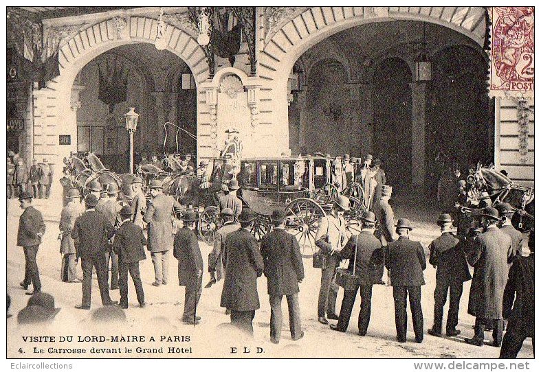 Paris   75   Visite Du Lord Maire  Carrosse Devant Le Grand Hotel - Sonstige & Ohne Zuordnung