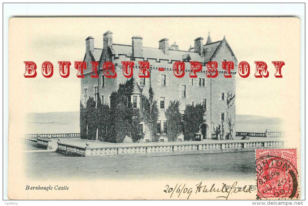 ECOSSE - BARNBOUGLE Castle - Scotland - Postcard Voyagée 1909 - West Lothian