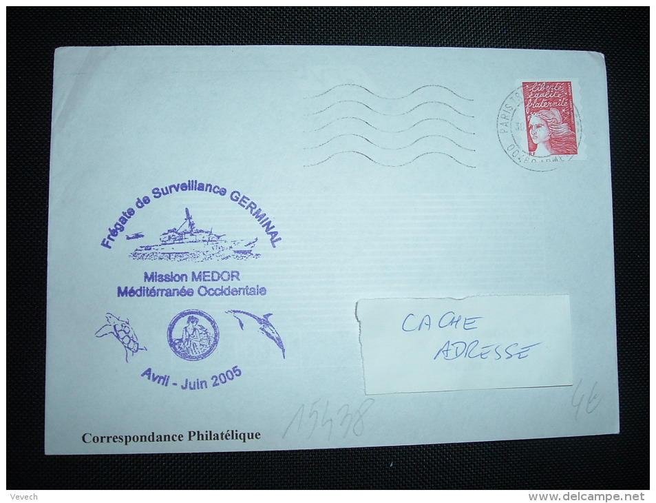 LETTRE TP MARIANNE DE LUQUET TVP ROUGE OBL.MEC. 30-05-05 PARIS TRI INTERARMEES - 1997-2004 Marianne Of July 14th