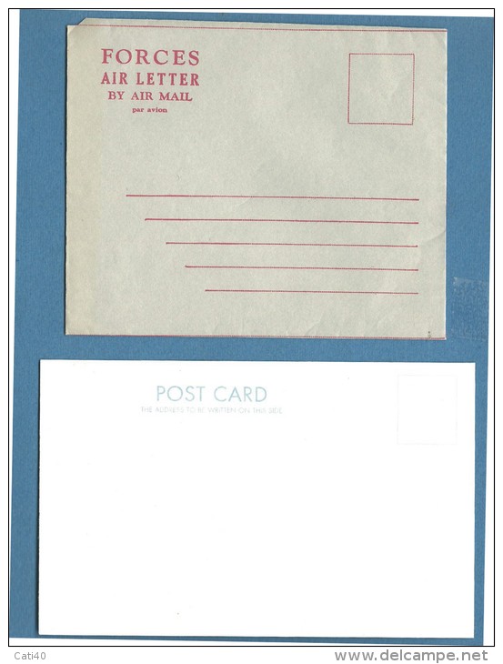 POST CARD + FORCES AIR LETTER BY AIR MAIL -  - DUE PEZZI NUOVI - Interi Postali