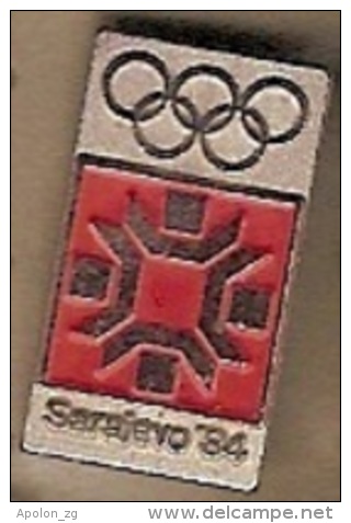 Hat Or Lapel Vintage Olympic Pin Badge,Sarajevo '84 Olympics Snowflake-red - Olympic Games