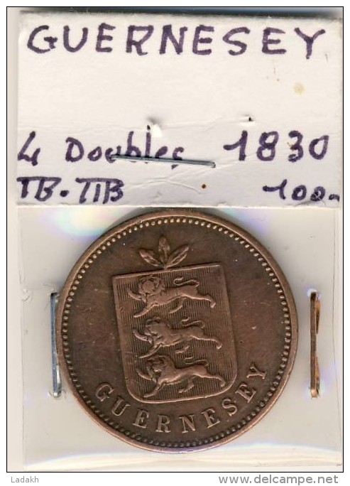 PIECE MONNAIE GUERNESEY  4 DOUBLES 1830 - Guernsey