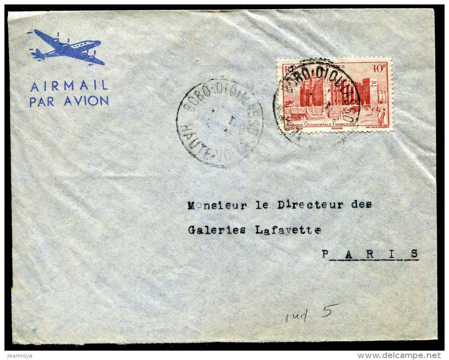 HAUTE VOLTA - AOF N° 39, OBL BOBO-DIOULASSO SUR LETTRE AVION POUR PARIS - B - Other & Unclassified