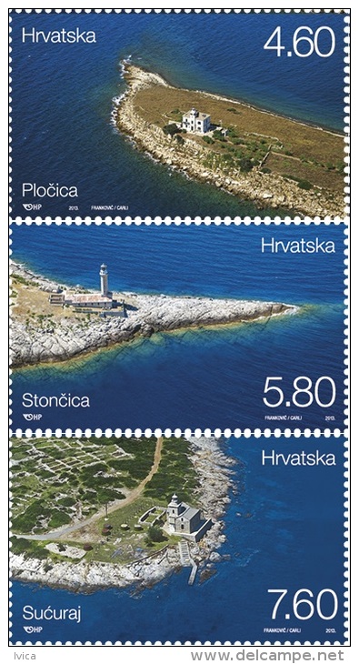 CROATIA - Set 3 Stamps - LIGHTHOUSES - 2013 - Croatie