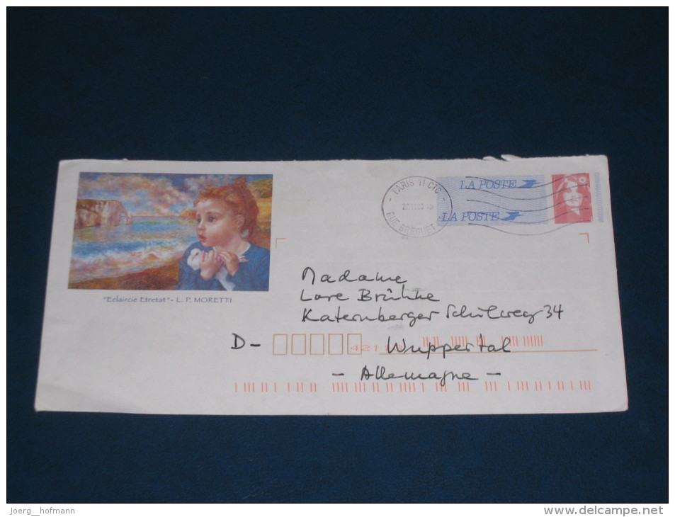 2000 France Frankreich Ganzsache Postal Stationery Brief Cover Paris -  Wuppertal Eclairtat Etretat L.P.Moretti - Collections & Lots: Stationery & PAP