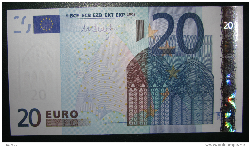 20 EURO J035I4 Italy Draghi Serie S Perfect UNC - 20 Euro