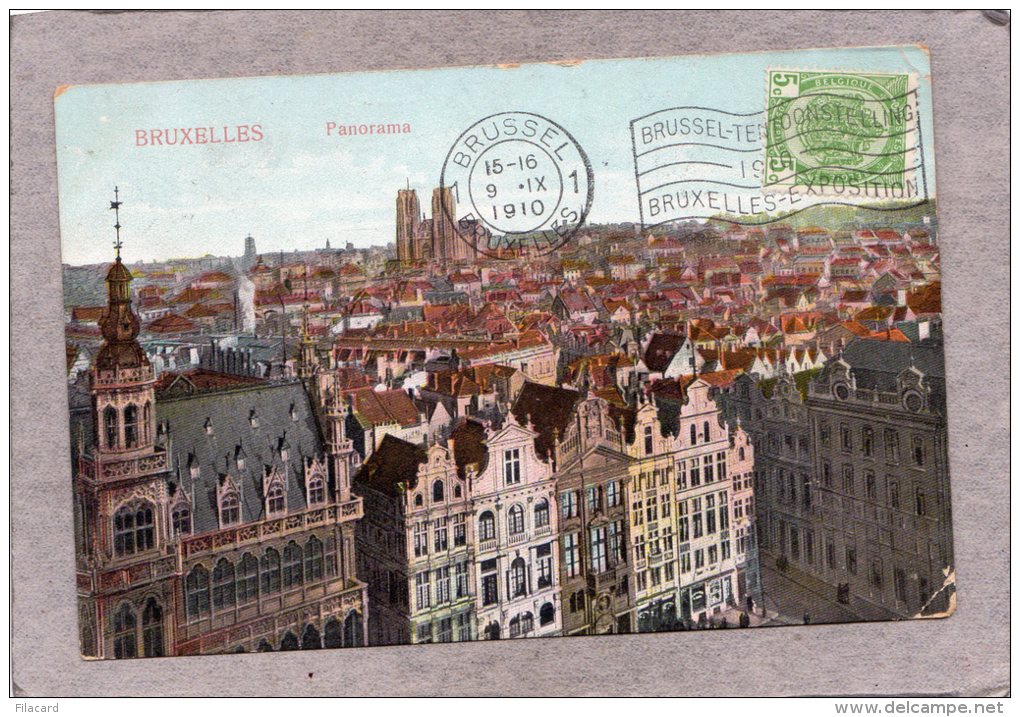 41896   Belgio,     Bruxelles  -  Panorama,  VG  1910 - Panoramische Zichten, Meerdere Zichten