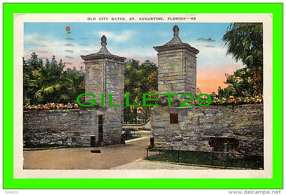 ST AUGUSTINE, FL - OLD CITY GATES - TRAVEL IN 1937 - E. C. KROPP CO - - St Augustine