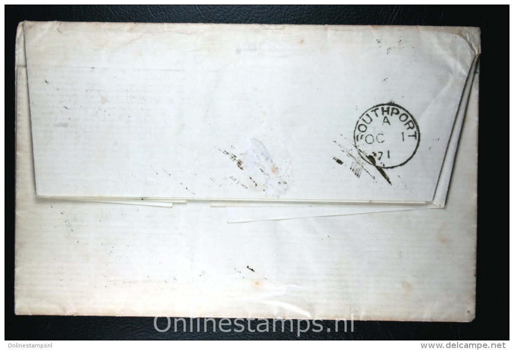 Nederland: NVPH Nr 7+8  Op Brief Rotterdam (PS 91) Naar Southport UK, 1871, Aankomststempel - Lettres & Documents