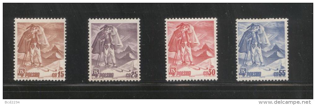 POLAND 1939 FIS INTERNATIONAL SKIING CHAMPIONSHIPS ZAKOPANE SET OF 4 HM WINTER SPORTS - Unused Stamps