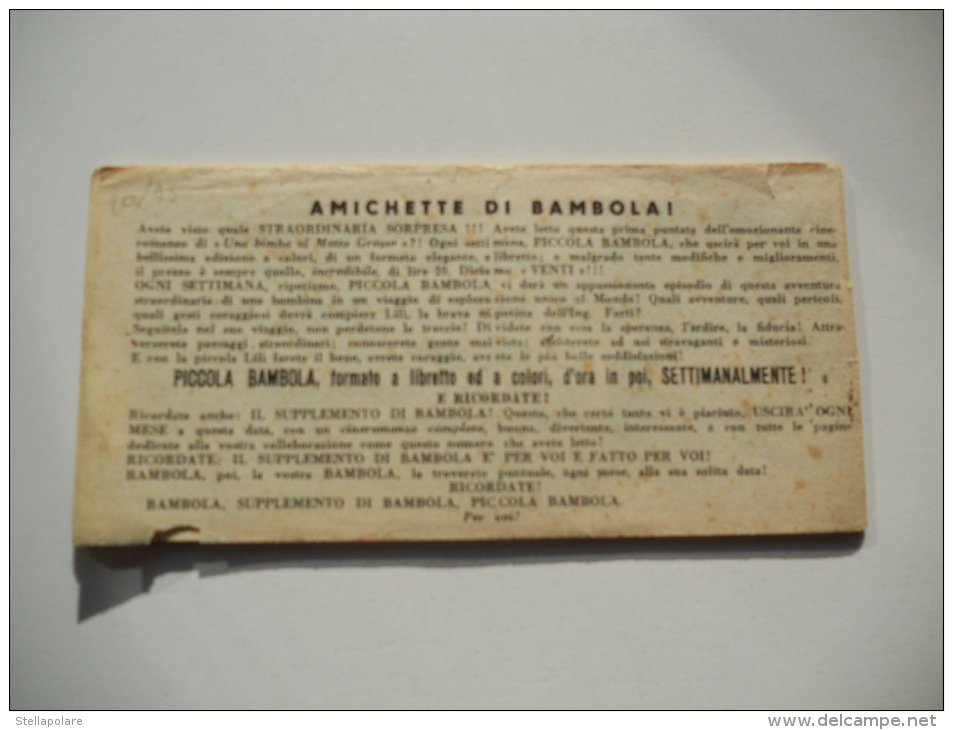 PICCOLA BAMBOLA Striscia N 1 "UNA BIMBA AL MATO GROSSO " - ANNI 50 ORIGINALE - Clásicos 1930/50