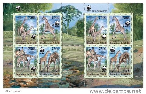 Niger. 2013 Giraffes. (101a). Sheet Of 2 Sets - Jirafas