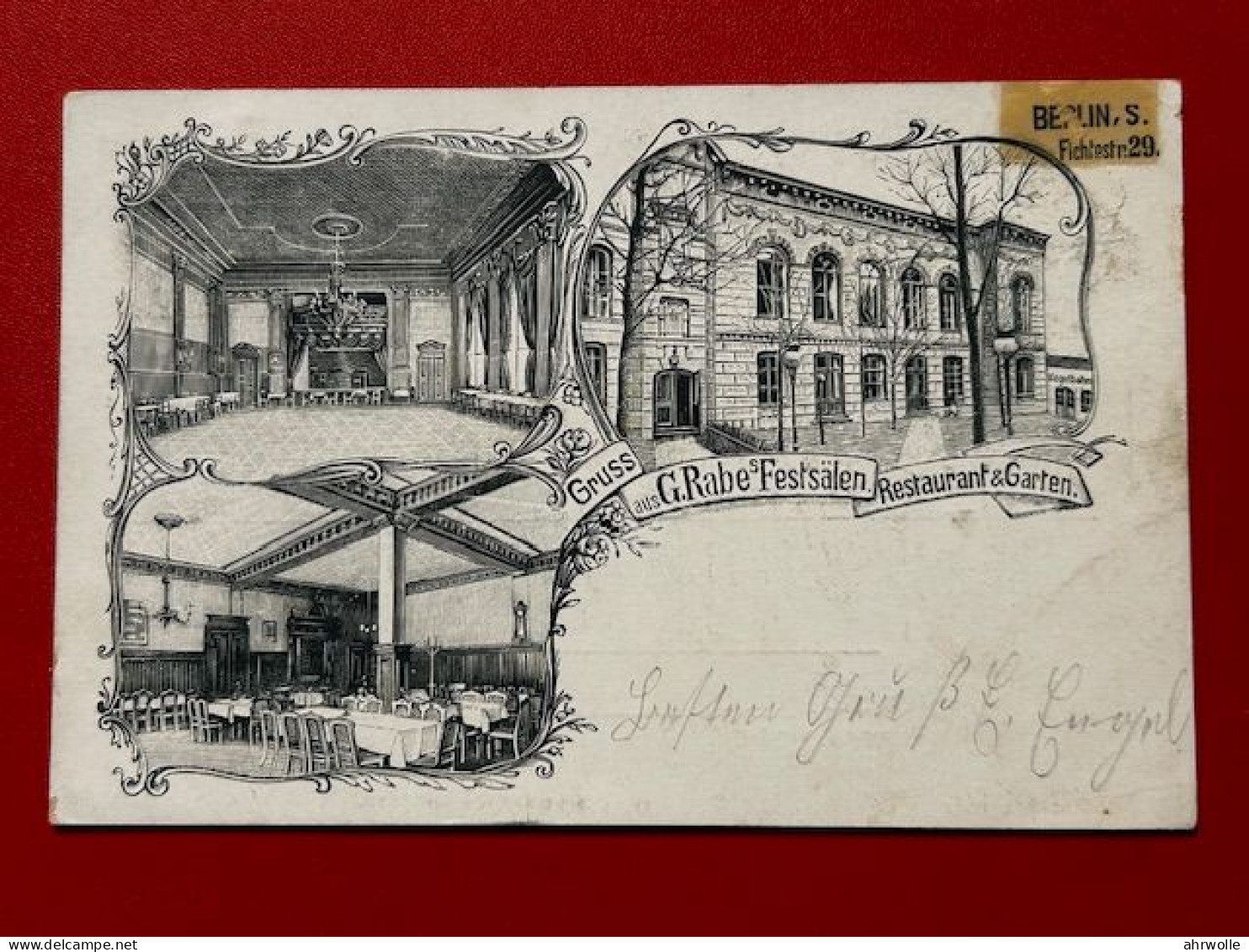 AK Berlin Litho G. Rabes Festsälen Restaurant Garten Fichtestrasse 1901 - Kreuzberg