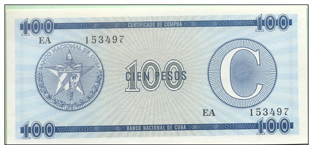 CUBA - 100 Pesos - 2 ème Série C - Pick  FX 25  - UNC - NEUF - Cuba