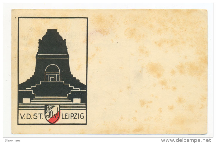 V.D.ST.  Leipzig Graphic Designed City Symbol Postcard - Leipzig