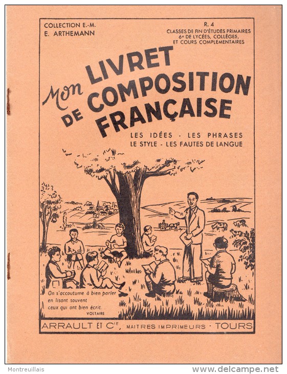 Mon Livret De Composition Française, 32 Pages, De 1952, Collection ARTHEMANN, Scolaire, école - 6-12 Ans