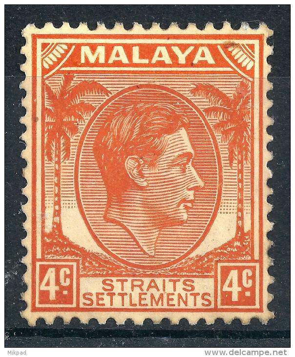 Straits Settlements 1938 4c Die II - Mint - Straits Settlements