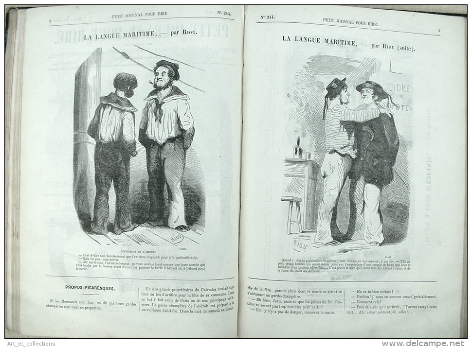 Reliure De  "Le Petit Journal Pour Rire" Pour L’année 1860 / Illustrations Gustave DORÉ, NADAR, Bayard, Riou, Etc. - Magazines - Before 1900