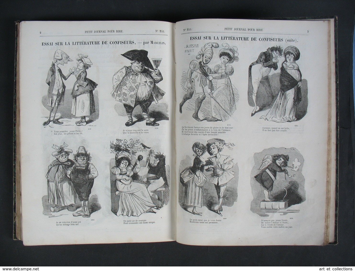 Reliure de  "Le petit journal pour rire" pour l’année 1860 / Illustrations Gustave DORÉ, NADAR, Bayard, Riou, etc.