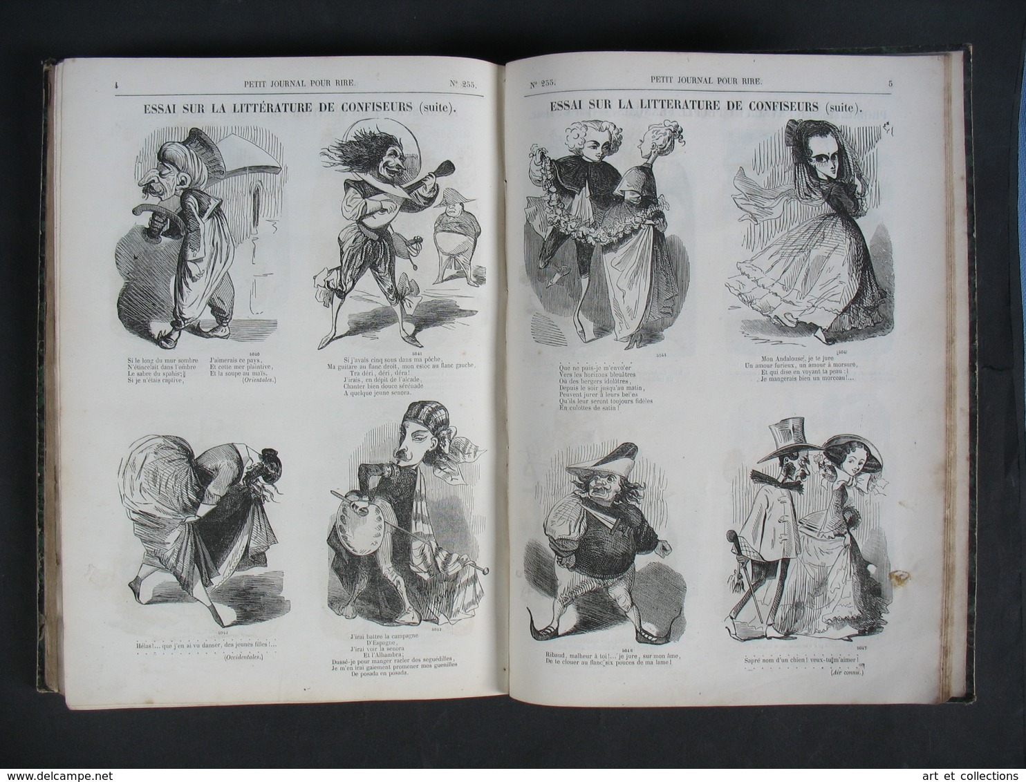 Reliure de  "Le petit journal pour rire" pour l’année 1860 / Illustrations Gustave DORÉ, NADAR, Bayard, Riou, etc.