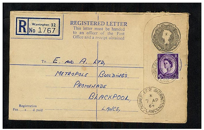 GB Postal Stationery Registration Registered Letter RP84G Used Warrington (W834) - Entiers Postaux