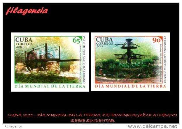 PIEZAS. CUBA MINT. 2011-07 DÍA MUNDIAL DE LA TIERRA. PATRIMONIO AGRÍCOLA CUBANO. SERIE SIN DENTAR - Imperforates, Proofs & Errors